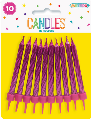 10 Hot Pink Candle Set