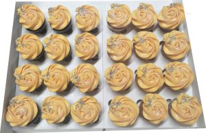 MINI Yellow Rose Swirl R U Ok? Cupcake -Vanilla/Chocolate - Minimum 12