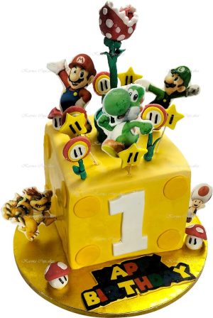 Super Mario Cube Slab Cake