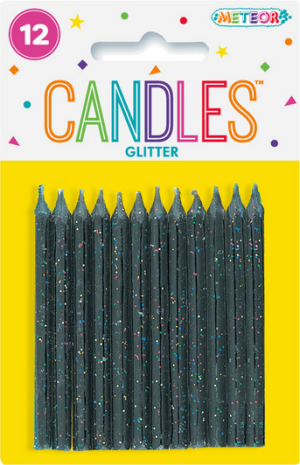 Black Glitter Candles