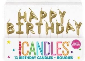 Happy Birthday Gold Candles