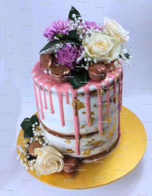 Six Layered Naked Cake (flowers and icing drip extra)