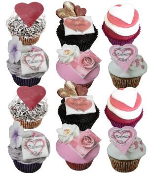 12 Valentine's Day Cupcakes (without lace wrappers)