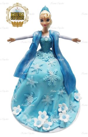 Elsa 3D Doll Cake fondant iced