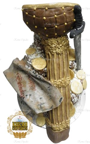 Pirates of the Caribbean Cake 2 tier fondant iced cake