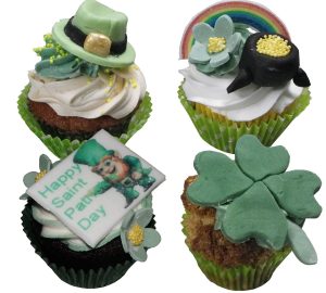 St Patrick's Day cupcakes. Gift box of 6 cupcakes