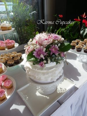 Floral Ruffle Wedding Cake