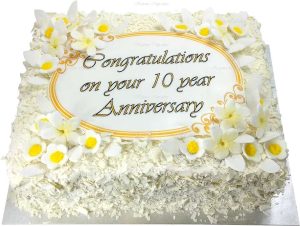 Edible Image Half Slab Cake with White Chocolate Flakes